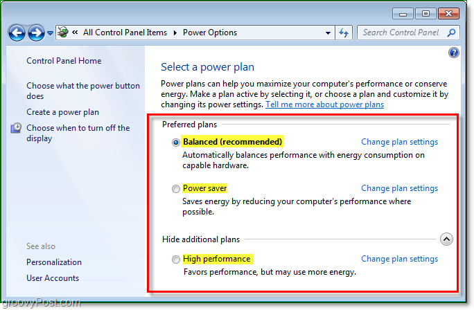 Administrar la configuración de ahorro de energía de Windows 7 [Cómo hacerlo]
