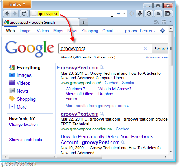 busca en Google por defecto en Firefox 4