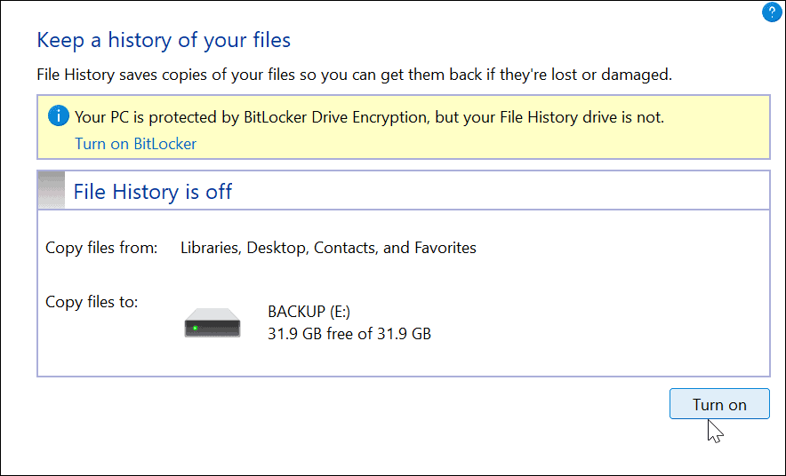 Usar el historial de archivos en Windows 11