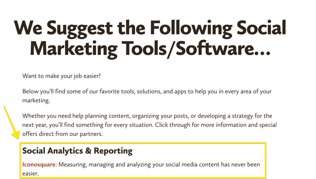 Ejemplo de guía de recursos de herramientas de software de Social Media Examiner