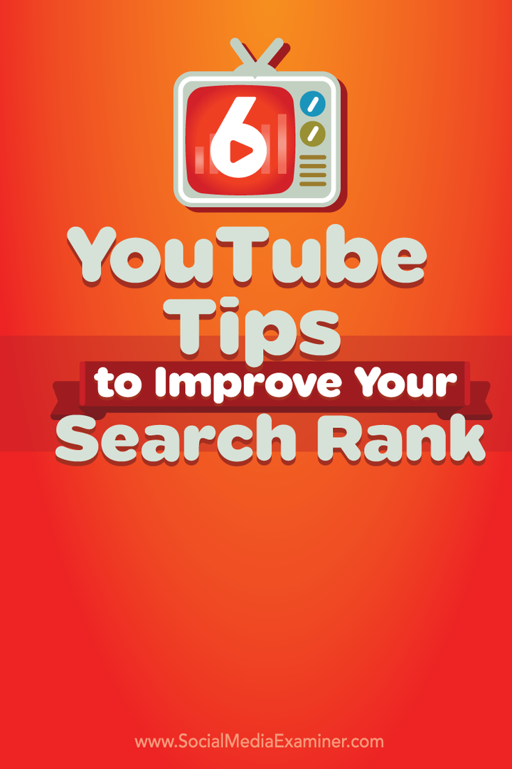 seis consejos para mejorar el ranking de búsqueda de youtube