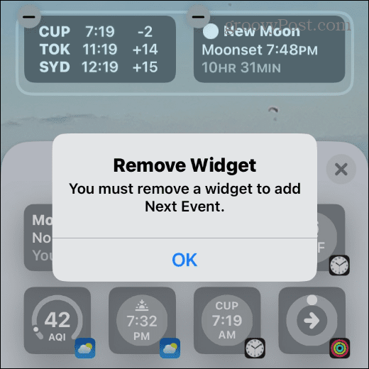 eliminar el error del widget