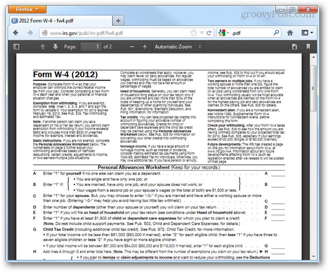 Habilite el visor de PDF incorporado en Firefox 15