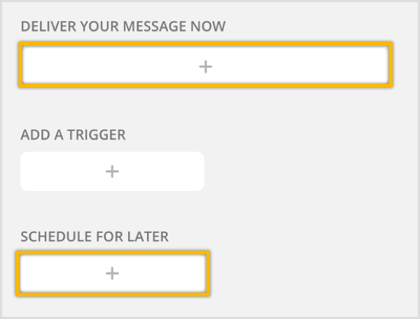 Haga clic en el botón + para crear un nuevo mensaje de difusión.