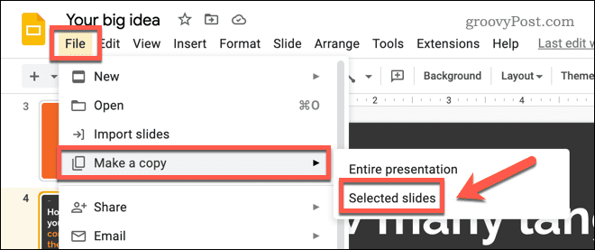 Copiar diapositivas en Google Slides