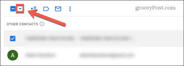 flecha de la casilla de verificación de gmail