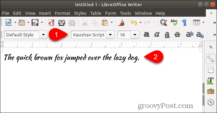 Usando una nueva fuente en LibreOffice Writer