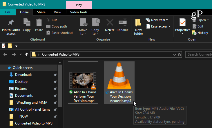 Archivo VLC convertido terminado