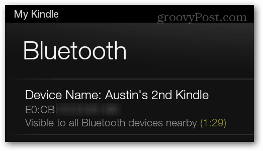 visible para todos los dispositivos bluetooth cerca del fuego Kindle