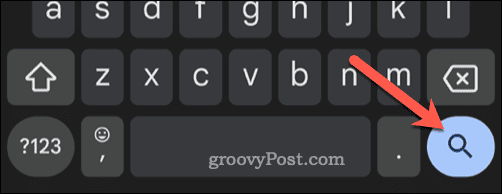 Botón de búsqueda de Gmail en un teclado de Android