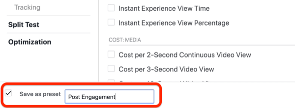 crear un informe personalizado de progreso de clientes potenciales en Facebook Ads Manager, paso 5