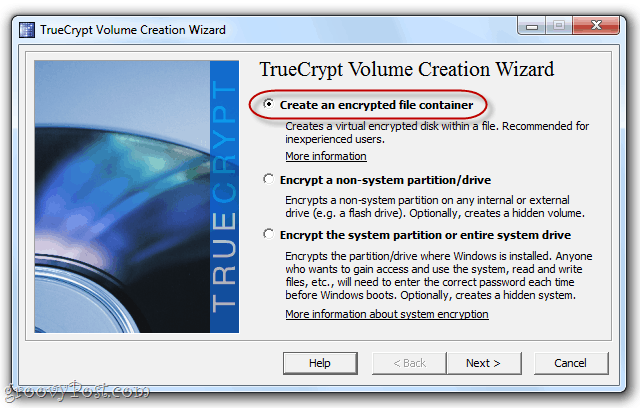 crear un volumen en truecrypt