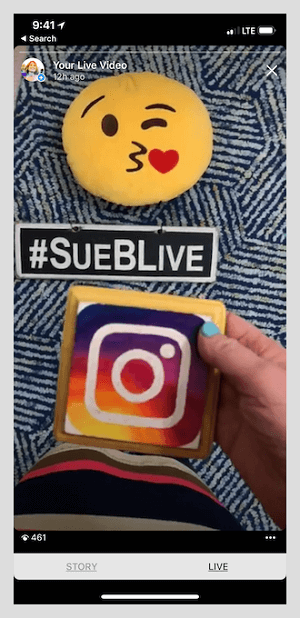 Sue se involucra mucho a través de las historias de Instagram.