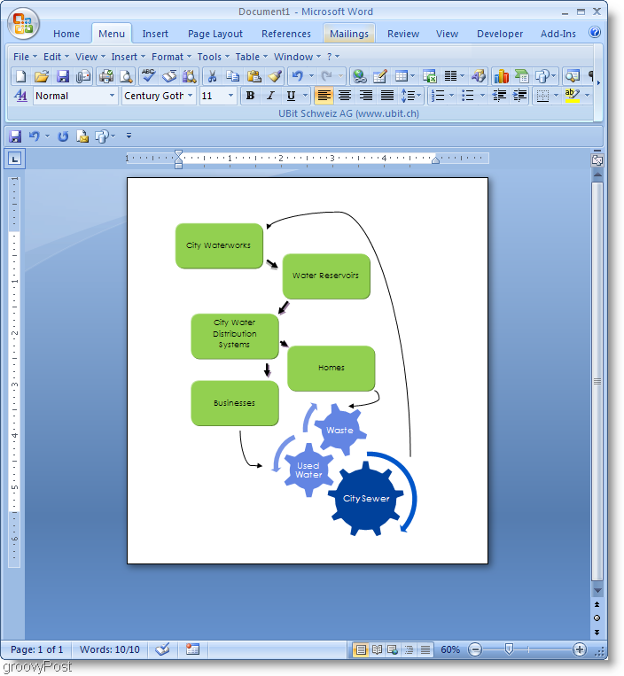 Ejemplo de diagrama de flujo de Microsoft Word 2007