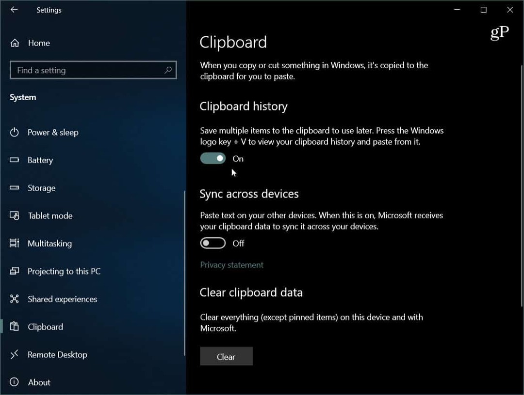 Cómo usar el nuevo portapapeles en la nube en Windows 10 1809