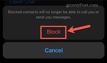 bloque de confirmación de whatsapp