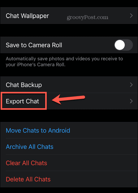 chat de exportación de whatsapp