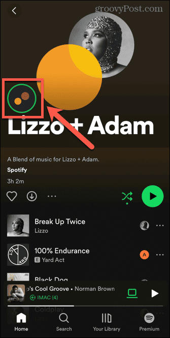 icono de historia de mezcla de spotify