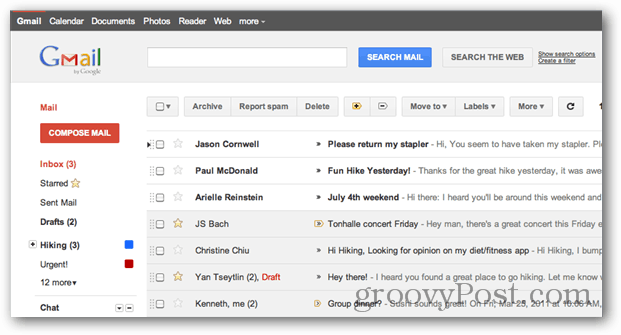 Rediseño de la interfaz de usuario de Gmail