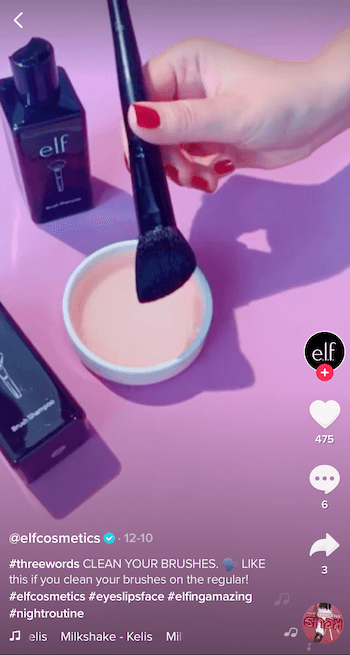 captura de pantalla de la publicación de TikTok de la empresa