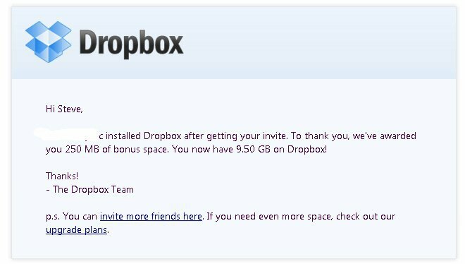 Actualización: Cómo obtener "10 conciertos" de almacenamiento de Dropbox gratis