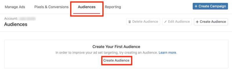 Paso 1 de cómo crear una audiencia de coincidencia de lista de Quora