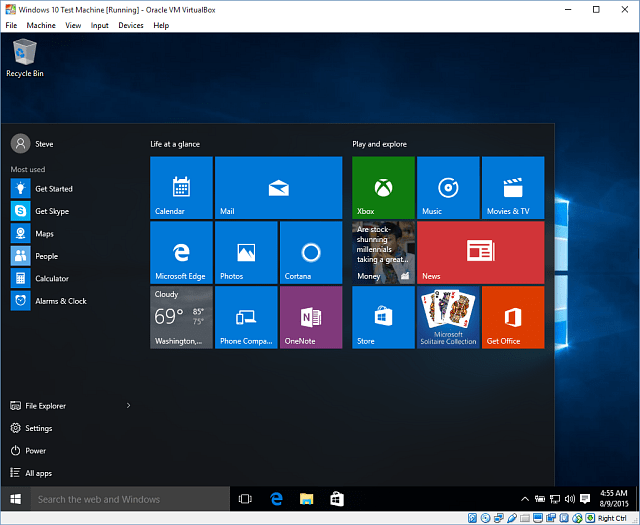 14 Windows 10 en VirtualBox