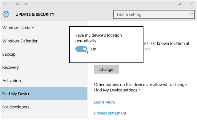 Cómo habilitar Buscar mi dispositivo para Windows 10