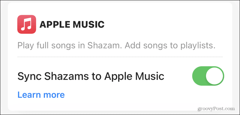 Sincronizar Apple Music con Shazam