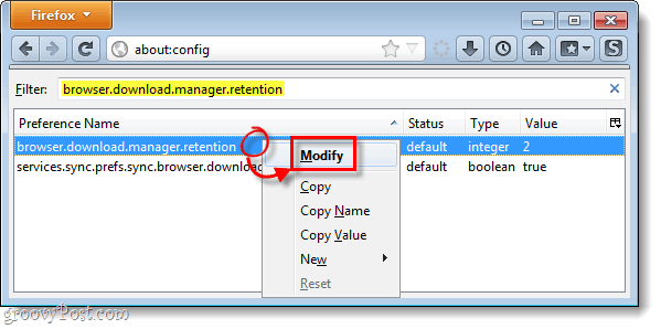 configuración del administrador de descargas de Firefox 4