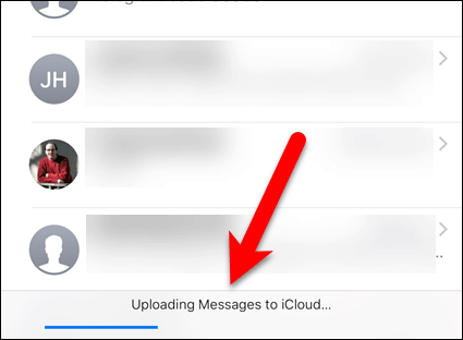 Carga de mensajes a iCloud en iOS