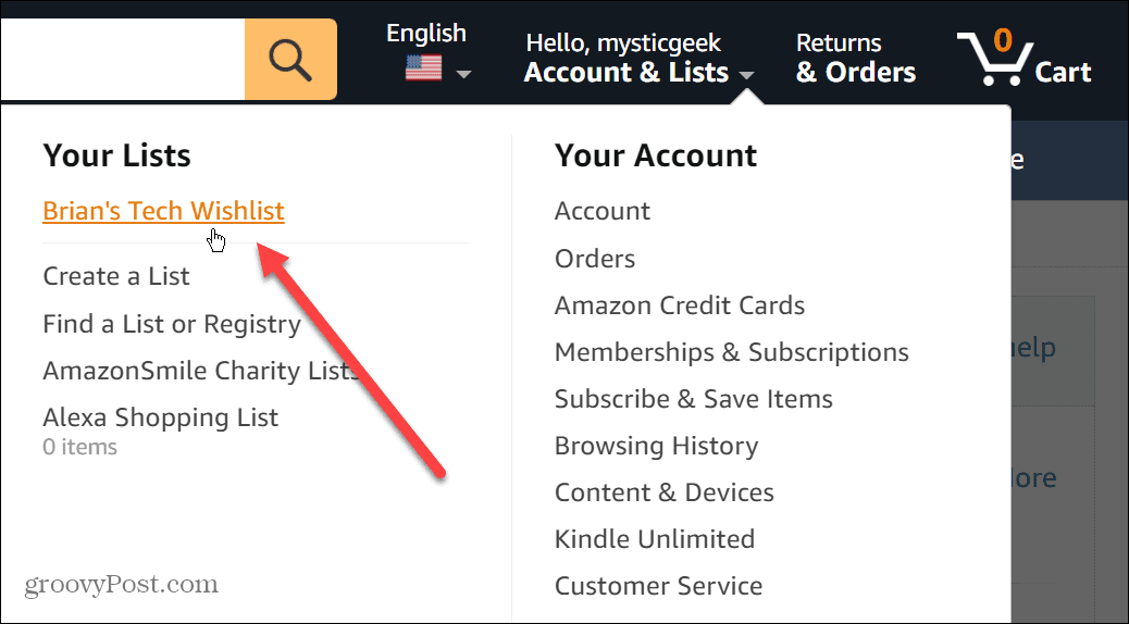 Comparte una lista de deseos de Amazon