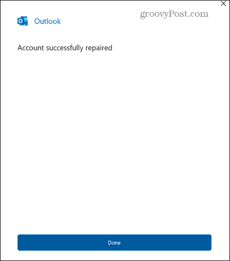 cuenta de Outlook reparada
