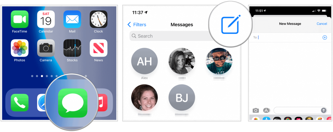 iOS 14 crear mensaje de grupo