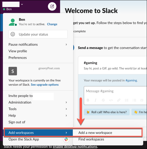 Agregar múltiples espacios de trabajo de Slack