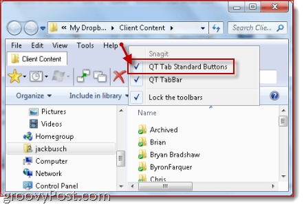 navegación por pestañas en Windows Explorer qttabbar