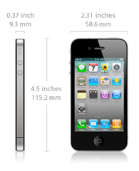 Detalles del tamaño del iPhone 4