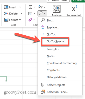 excel ir a especial