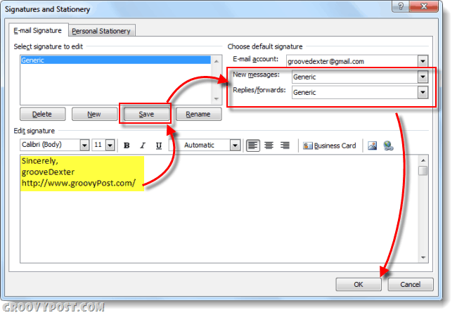 Cómo agregar su firma a los correos electrónicos de Outlook 2010