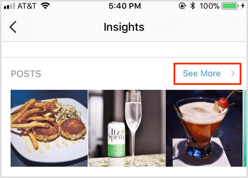 Publicaciones de Instagram Insights Ver más