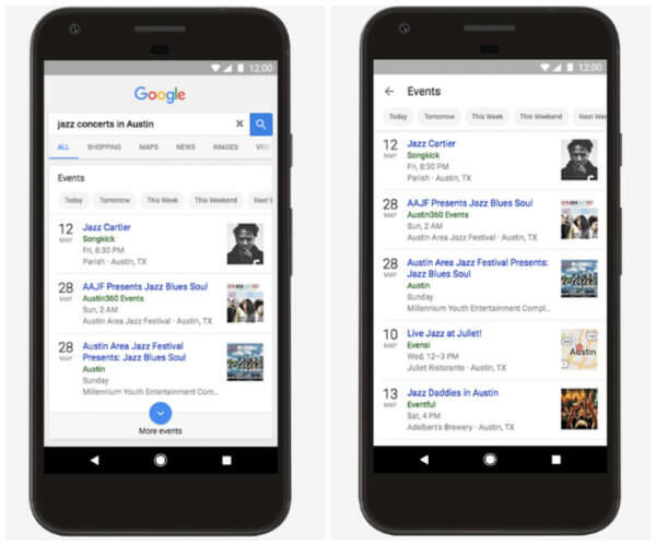 Google actualizó su aplicación y su experiencia web móvil para ayudar a los buscadores web a encontrar más fácilmente lo que sucede cerca, ya sea ahora o en el futuro.