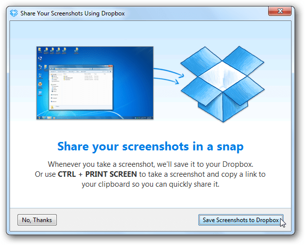 Cargue y comparta automáticamente capturas de pantalla con Dropbox