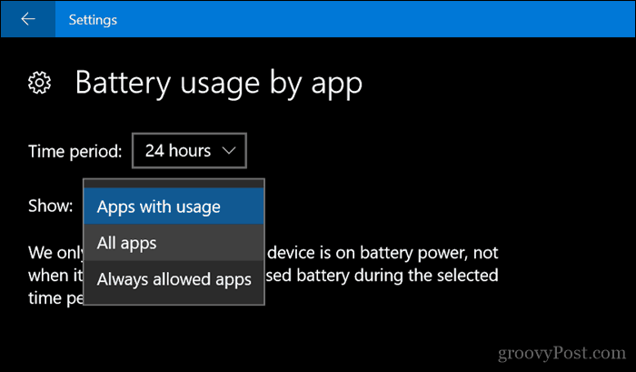 Cómo permitir que las aplicaciones envíen notificaciones en modo de ahorro de batería en Windows 10