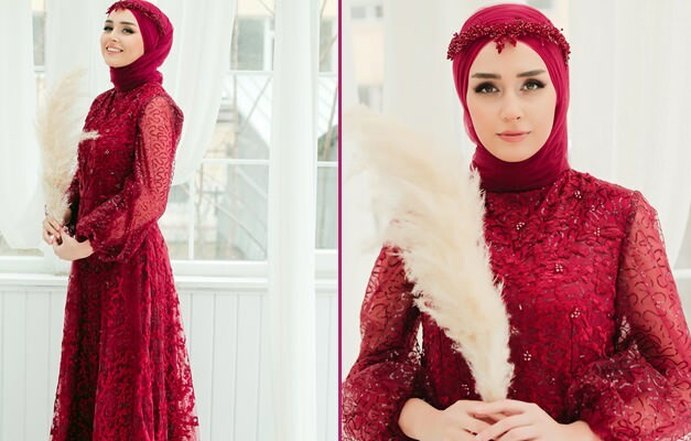¡Los vestidos de noche hijab más elegantes para las noches de henna! Vestido de noche hijab 2020