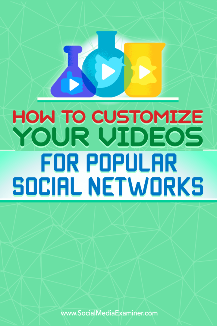 Consejos sobre cómo personalizar sus videos para un mejor rendimiento en las principales redes sociales.