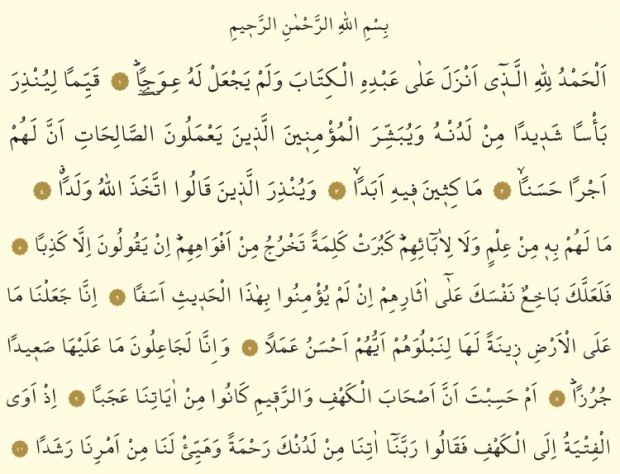 Los primeros 10 versos de Surah Kehf