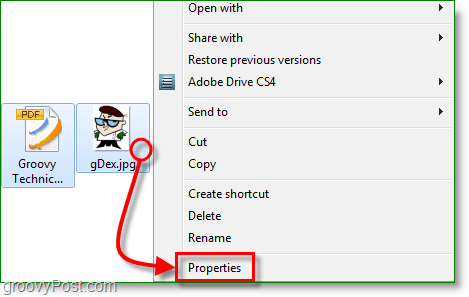 Haga clic derecho en un archivo y luego vea sus propiedades desde Windows 7