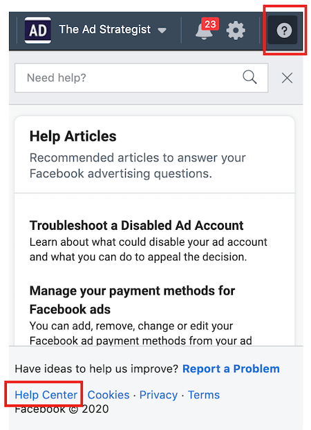 paso 2 de cómo enviar una apelación para recuperar la cuenta de Facebook Ads deshabilitada