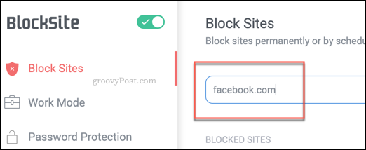 Agregar un sitio bloqueado a una lista de bloqueo de BlockSite en Chrome