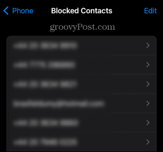 lista de contactos bloqueados de iphone